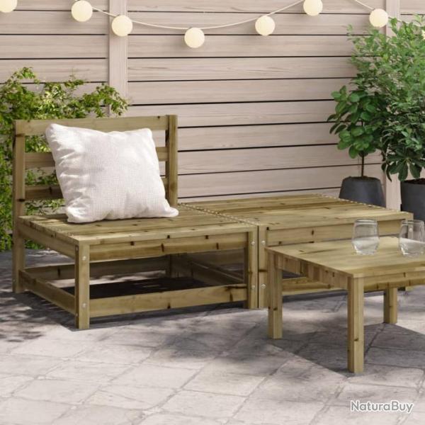 Canap de jardin sans accoudoirs repose-pieds bois pin imprgn