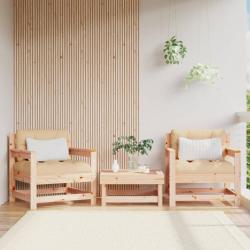 Chaises de jardin 2 pcs bois massif de pin