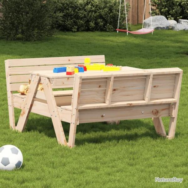 Table de pique-nique pour enfants 88x122x58 cm bois massif pin