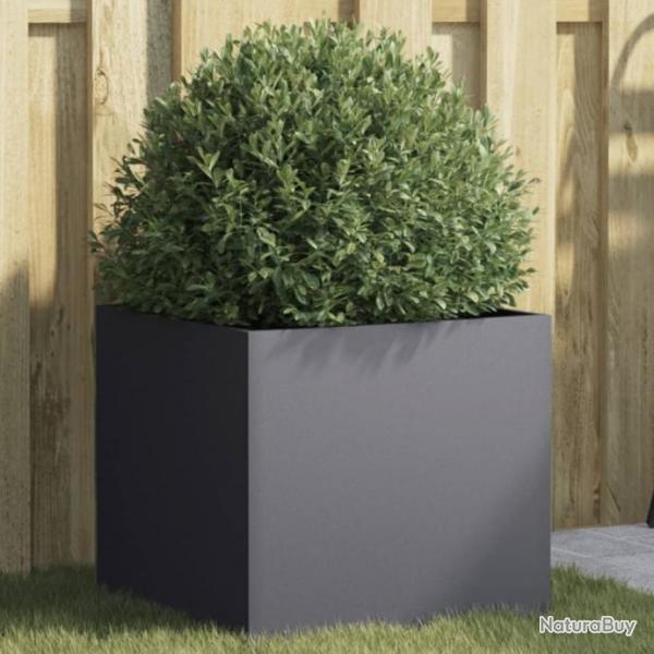 Jardinire anthracite 42x40x39 cm acier lamin  froid