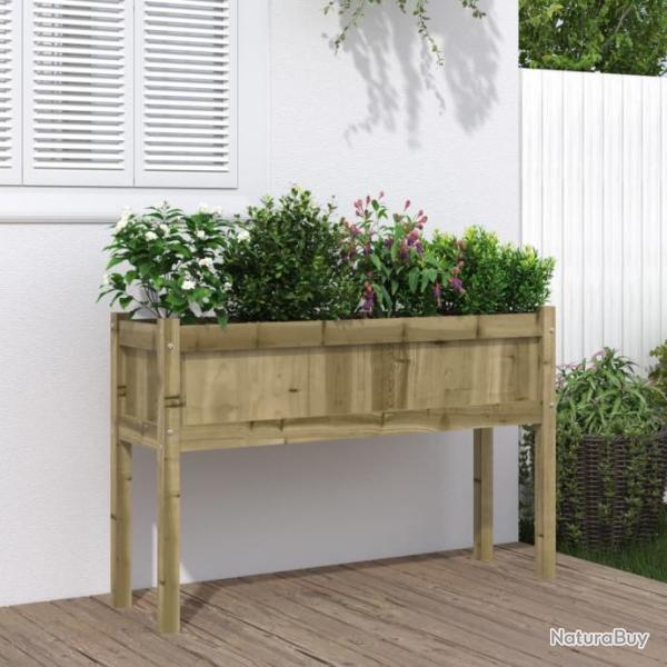 Jardinire avec pieds 110x31x70 cm bois de pin imprgn