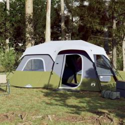 Tente de camping avec lumière LED 9 personnes vert clair