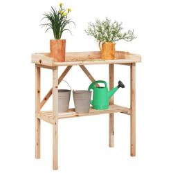 Table à plantes avec étagère 78x38x82,5 cm bois de sapin solide