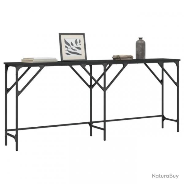 Table console noir 180x29x75 cm bois d'ingnierie