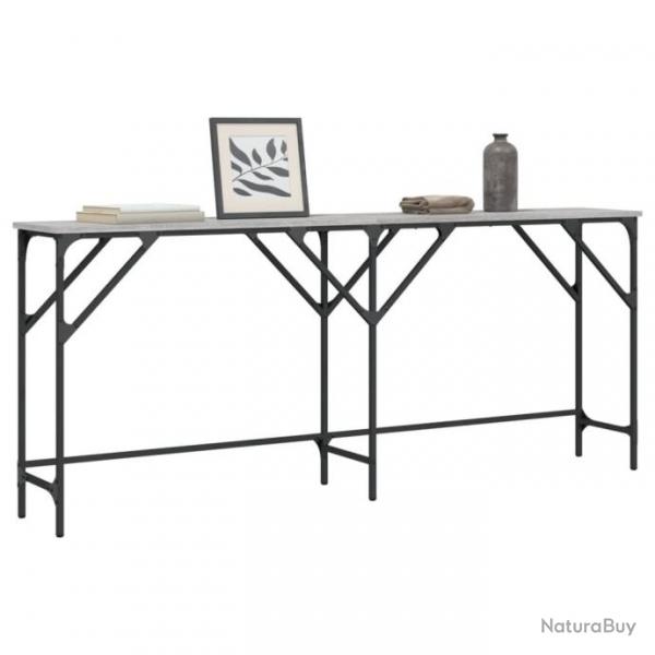 Table console sonoma gris 180x29x75 cm bois d'ingnierie