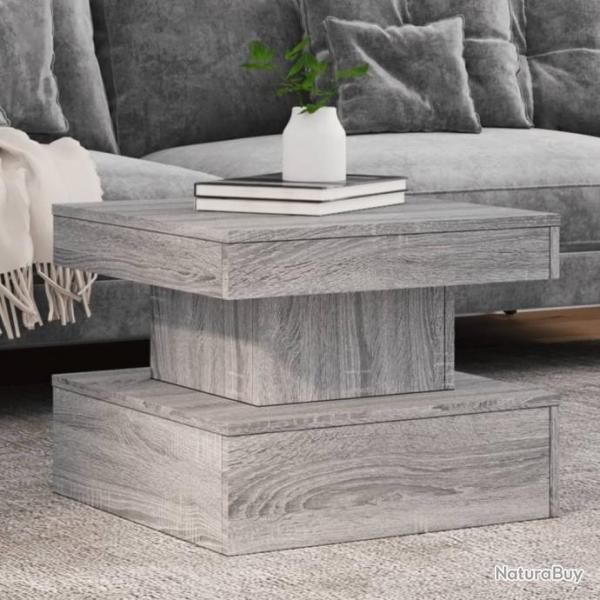 Table basse avec lumires LED sonoma gris 50x50x40 cm