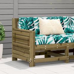 Canapé de jardin accoudoir avec coussin bois de pin imprégné