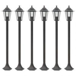 Lampe de jardin à piquet 6 pcs E27 110 cm Aluminium Bronze