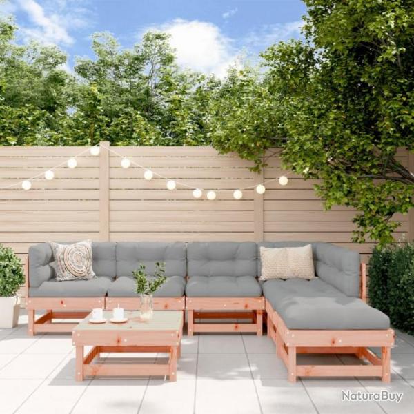 Salon de jardin 7 pcs bois massif douglas