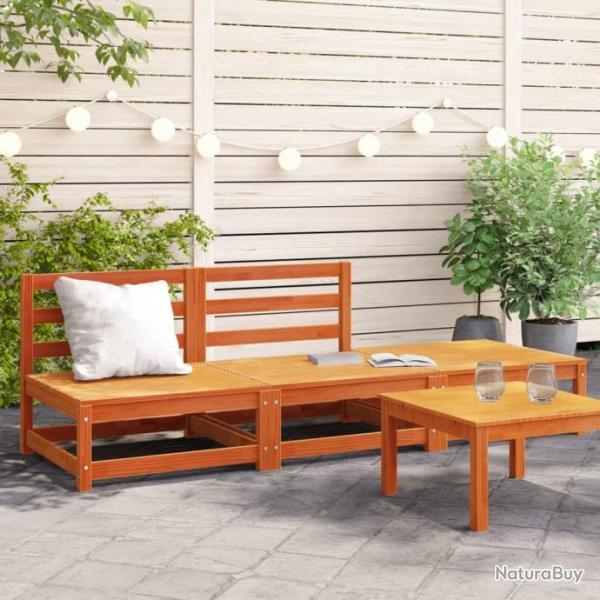 Canap de jardin sans accoudoirs repose-pieds bois pin massif