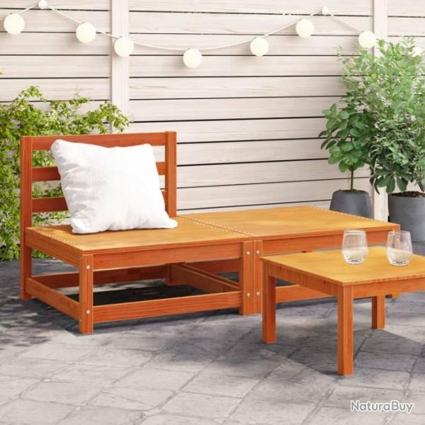 Canap de jardin sans accoudoirs repose-pieds bois pin massif