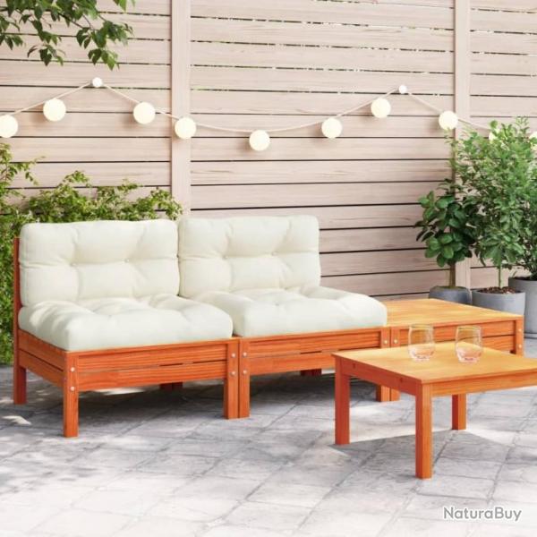 Canap de jardin avec coussins et repose-pied 2 places