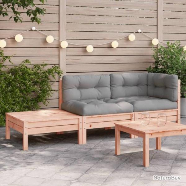 Canap de jardin et coussins repose-pied bois massif douglas