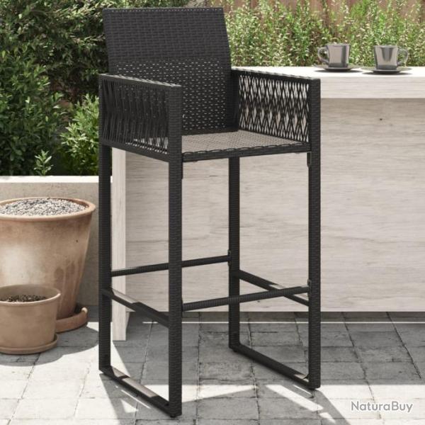 Tabourets de bar de jardin lot de 2 noir rsine tresse