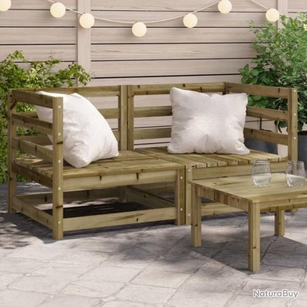 Canaps d'angle de jardin 2 pcs 70x70x67cm bois de pin imprgn