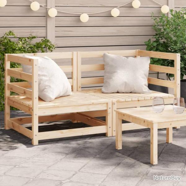 Canaps d'angle de jardin 2 pcs 70x70x67 cm bois de pin massif