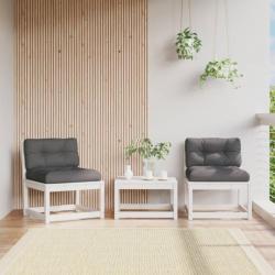 Canapés de jardin avec coussins 2pcs blanc bois de pin massif