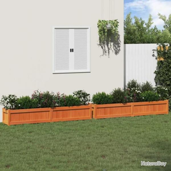 Jardinires 2 pcs cire marron bois de pin massif