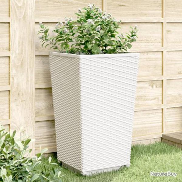 Jardinires 4 pcs blanc 32,5x32,5x57 cm polypropylne