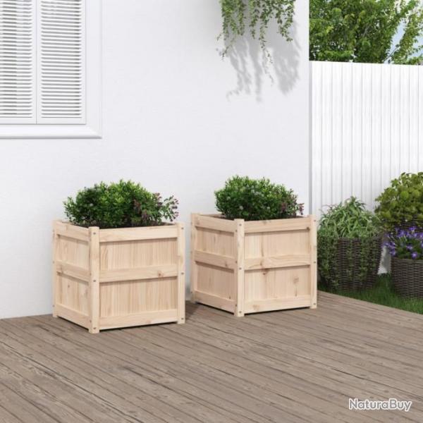 Jardinires 2 pcs bois de pin massif