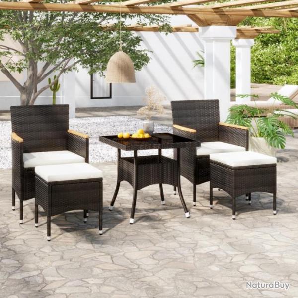 Mobilier  dner de jardin 9 pcs rsine tresse et verre tremp