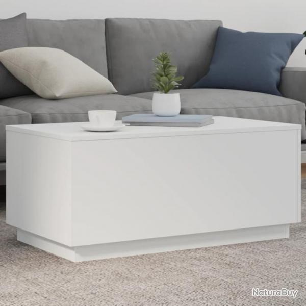 Table basse avec lumires LED blanc 90x50x40 cm