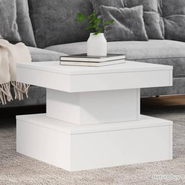 Table basse avec lumires LED blanc 50x50x40 cm