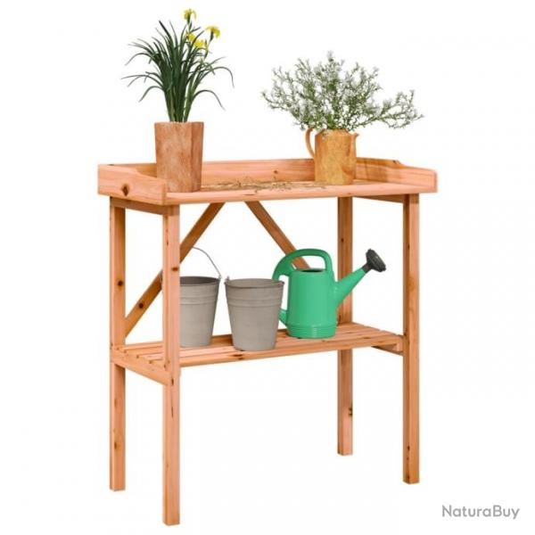 Table  plantes avec tagre marron 78x38x82,5 cm bois de sapin