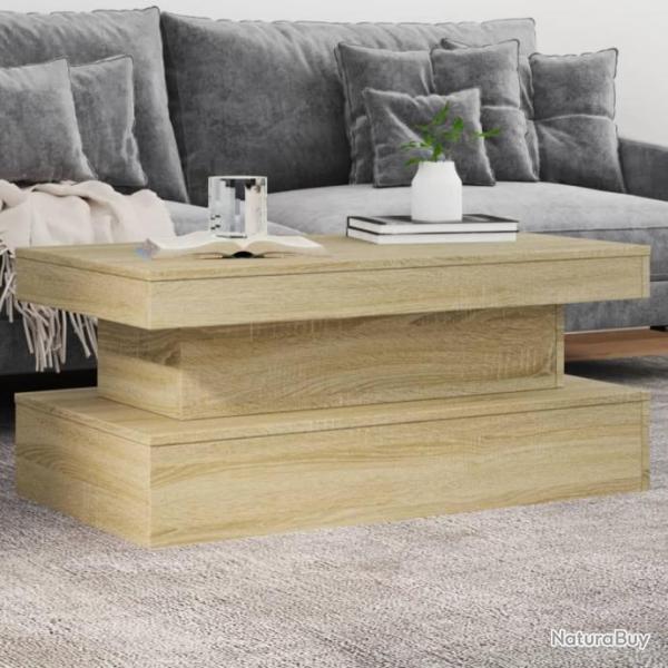 Table basse avec lumires LED chne sonoma 90x50x40 cm