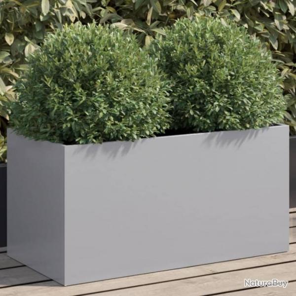 Jardinire argent 62x30x29 cm acier galvanis