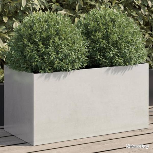 Jardinire argent 62x30x29 cm acier inoxydable