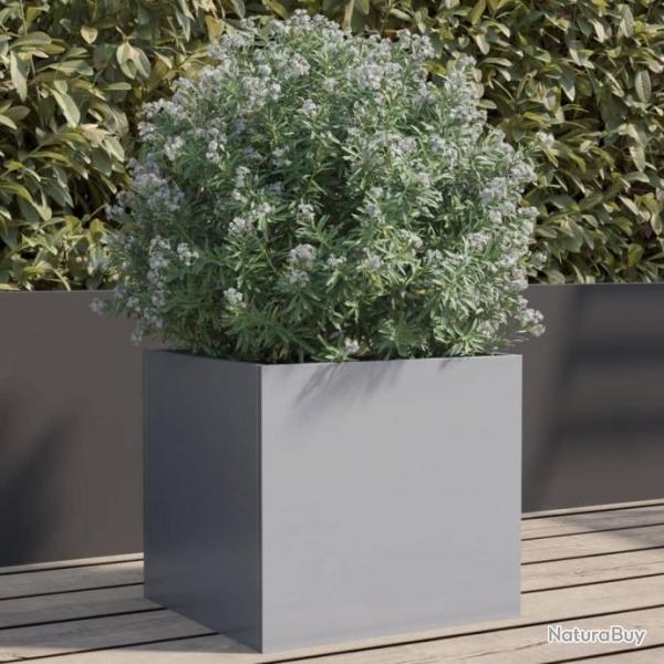 Jardinire argent 32x30x29 cm acier galvanis