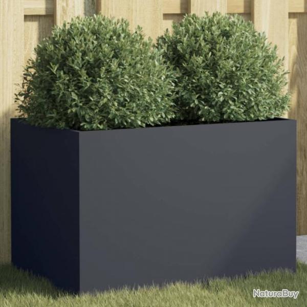 Jardinire anthracite 62x40x39 cm acier lamin  froid