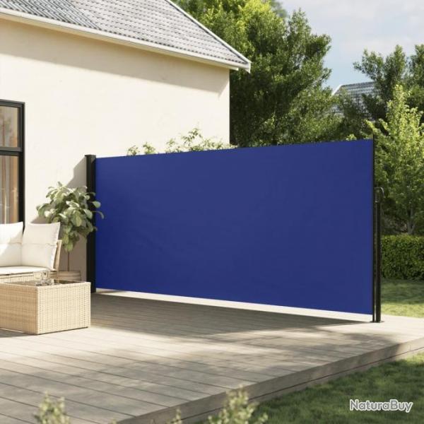 Auvent latral rtractable bleu 160x600 cm