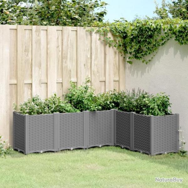 Jardinire gris clair 160x120x53 cm polypropylne