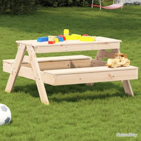 Table de pique-nique pour enfants 88x97x52cm bois massif de pin