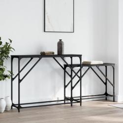 Tables console gigognes 2 pcs noir bois d'ingénierie