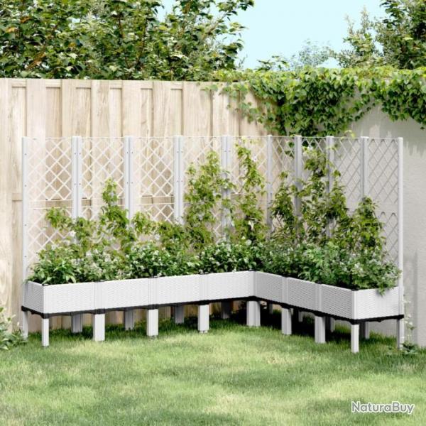 Jardinire avec treillis blanc 200x160x142 cm PP