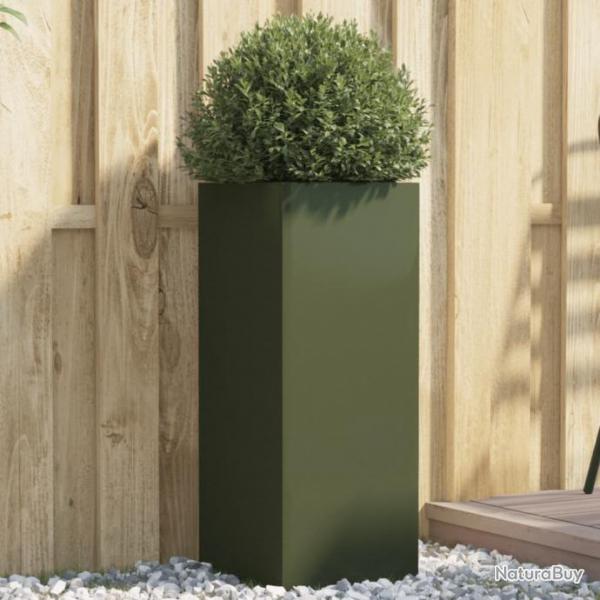 Jardinire vert olive 32x27,5x75 cm acier lamin  froid