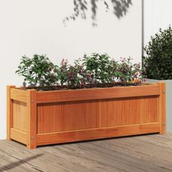 Jardinière cire marron 90x31x31 cm bois de pin massif