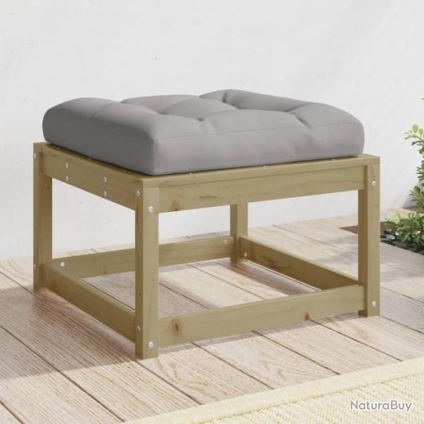 Repose-pied de jardin avec coussins bois de pin imprgn