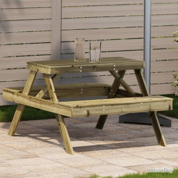 Table de pique-nique 105x134x75 cm bois de pin imprgn