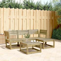 Salon de jardin 4 pcs bois de pin imprégné