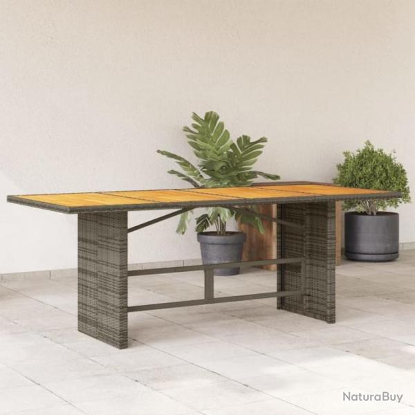 Table de jardin avec dessus en bois d'acacia gris 190x80x74 cm