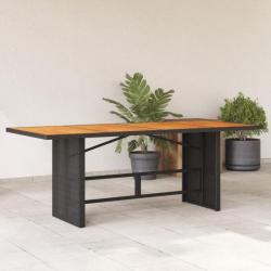 Table de jardin avec dessus en bois d'acacia noir 190x80x74 cm