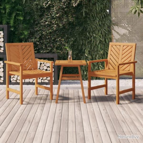 Chaises  dner de jardin 2 pcs bois massif d'acacia