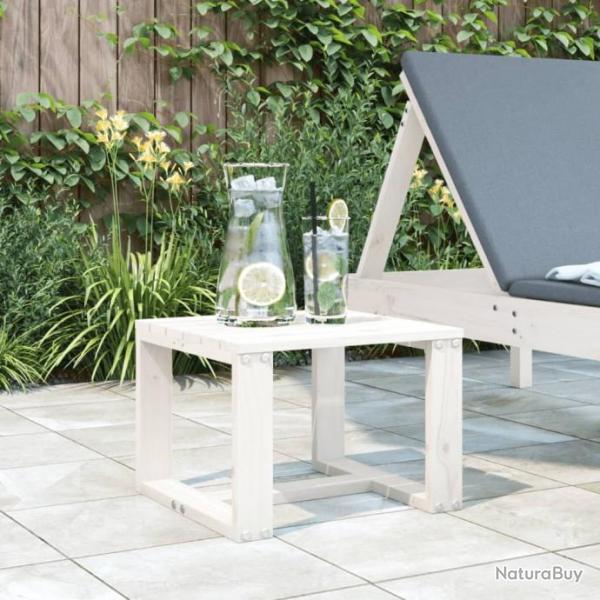 Table d'appoint de jardin blanc 40x38x28,5cm bois massif de pin