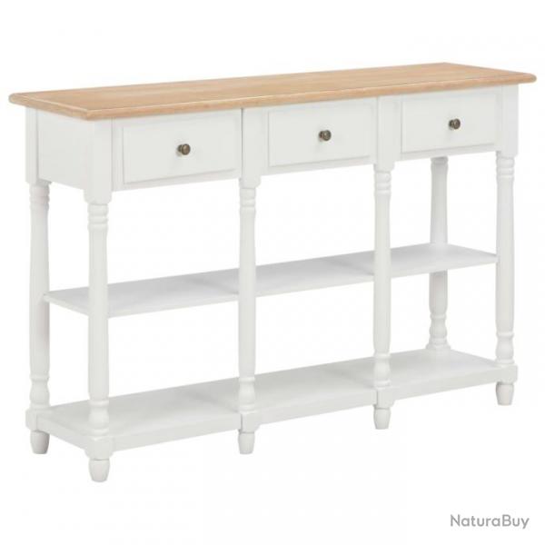 Table console Blanc 120x30x76 cm MDF