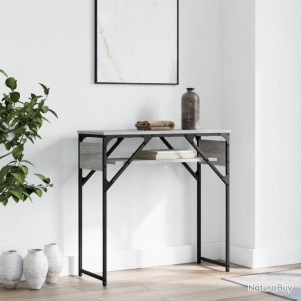 Table console avec tagre sonoma gris 75x30x75 cm