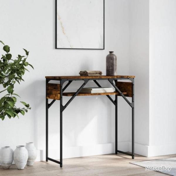 Table console avec tagre chne fum 75x30x75 cm